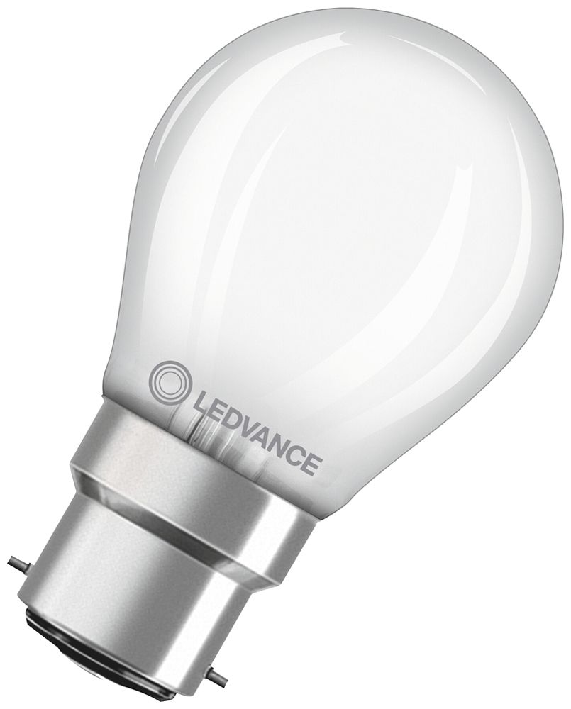 Lampada LED LEDVANCE CLAS P B22d 4W 470lm 2700K Ø45×76mm opaco