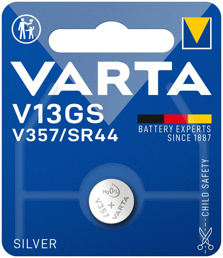 Pile bouton oxyde argent VARTA Electronics V13GS 1.55V blister à 1 pièce