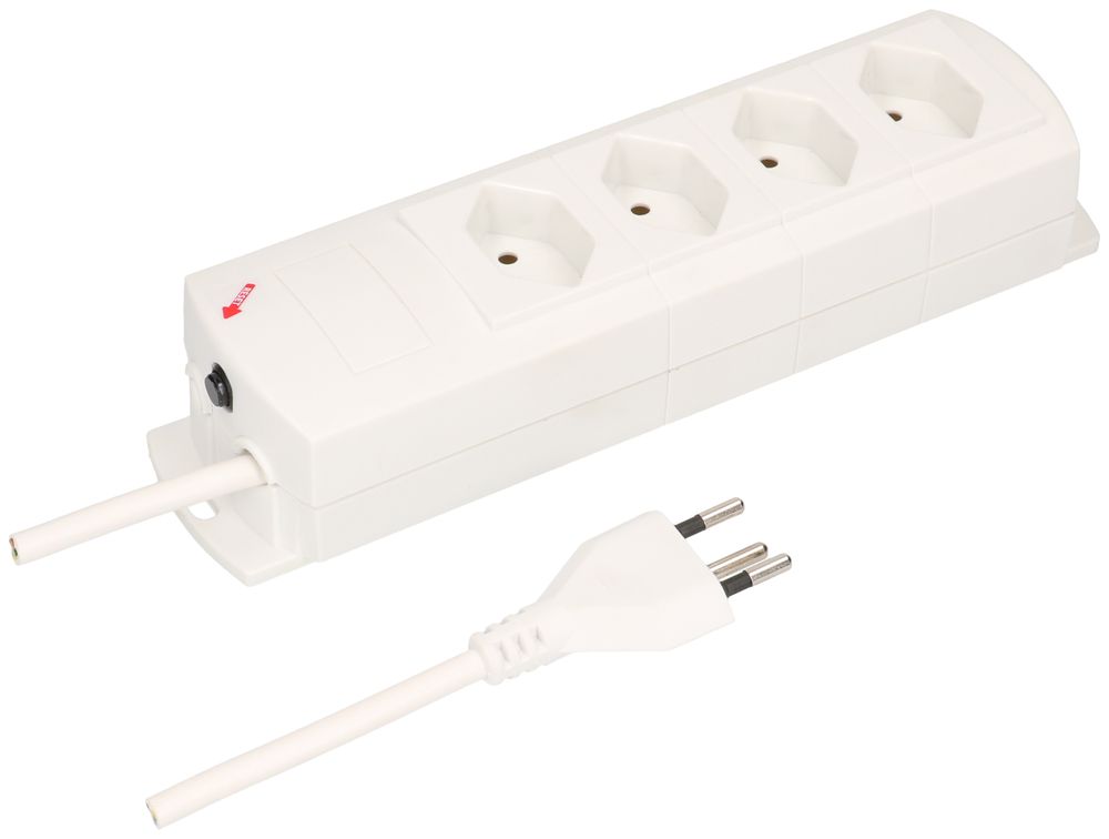 Prise multiple MH 4×T13 Prime-Line Td 3×1mm² 3m blanc