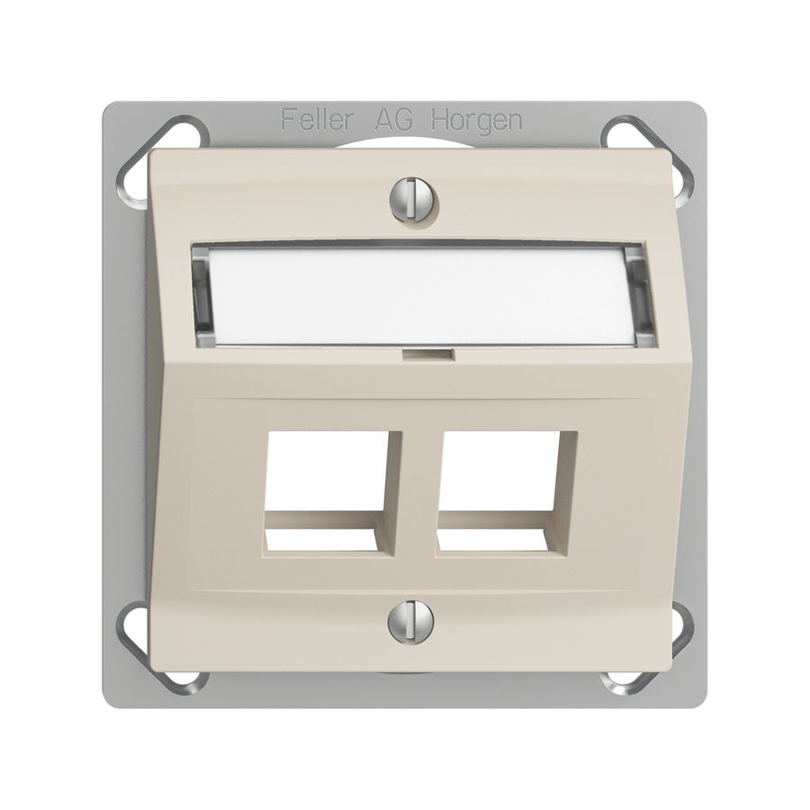 Kit montaggio INS Edue FM.TE, con cappa di uscita obliqua, per 2×Keystone, crema