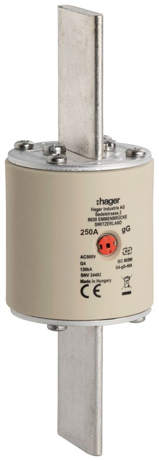 Fusibile HPC Hager SEV G4 500V AC 250A gG indicatore centrale