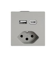 USB-Ladesteckdose EDIZIO.liv SNAPFIX® USB A+C/T13 3A 230VAC hgu