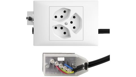 Prese 3×tipo 13 con raccordo per cavo piatto