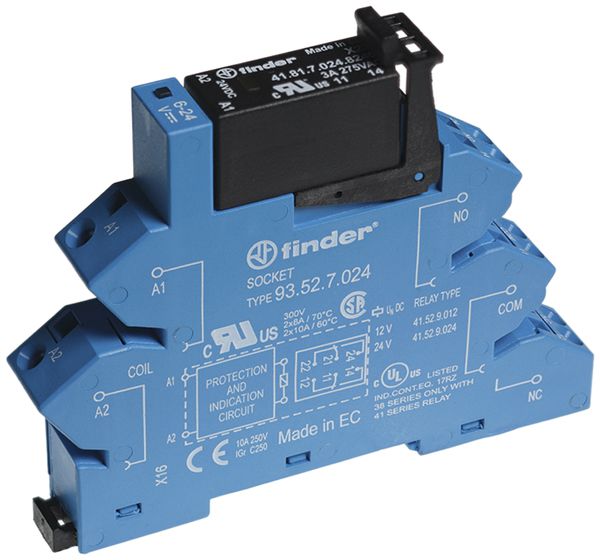 Relais couplage AMD Finder 38, 1C 5A/24VDC SSR bornes à ressort