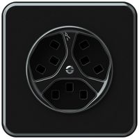 UP-Steckdose origin 3×Typ 23 1×S 16A 230V 92×92mm schwarz