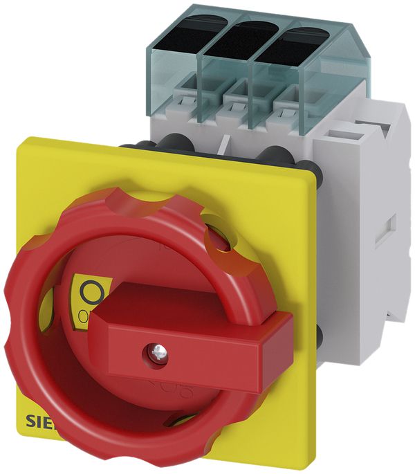 Interrupteur de charge Siemens SENTRON 3LD3 frontal 32A 3L +1F/1O 66×66mm ro/jn