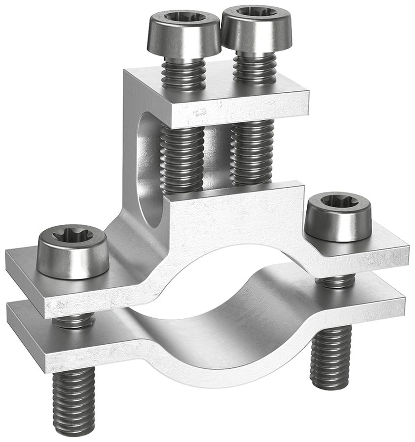 Erdleitungsbride AGRO 3/8…3/4" (16.6…26.5mm), 1×4…50mm²/Ø8mm