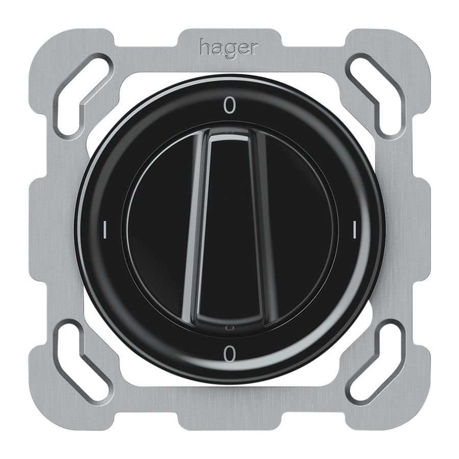 UP-Drehschalter origin Ausschalter 0/1L 16A 250V 0-I-0-I 77×77mm schwarz