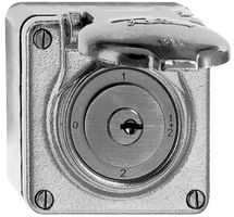 Interrupteur rot.mouillé 1/1L Al poli, avec serr.de sûr.