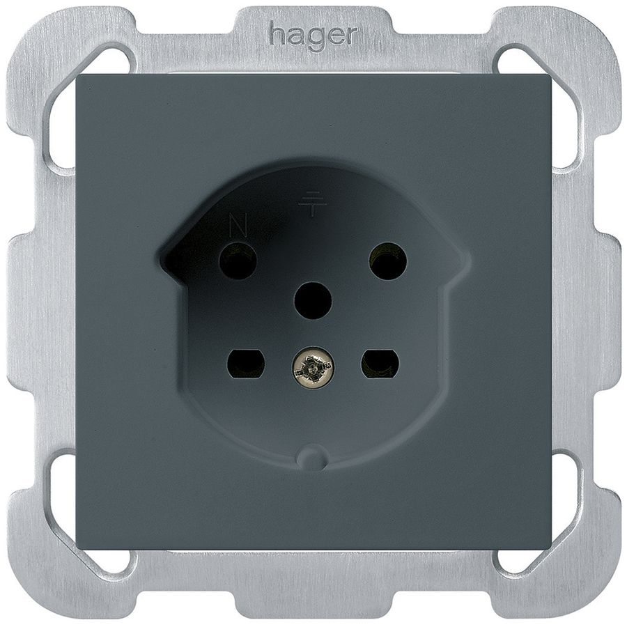 Prise ENC kallysto T15 anthracite bornes à vis avec plaque de fixation