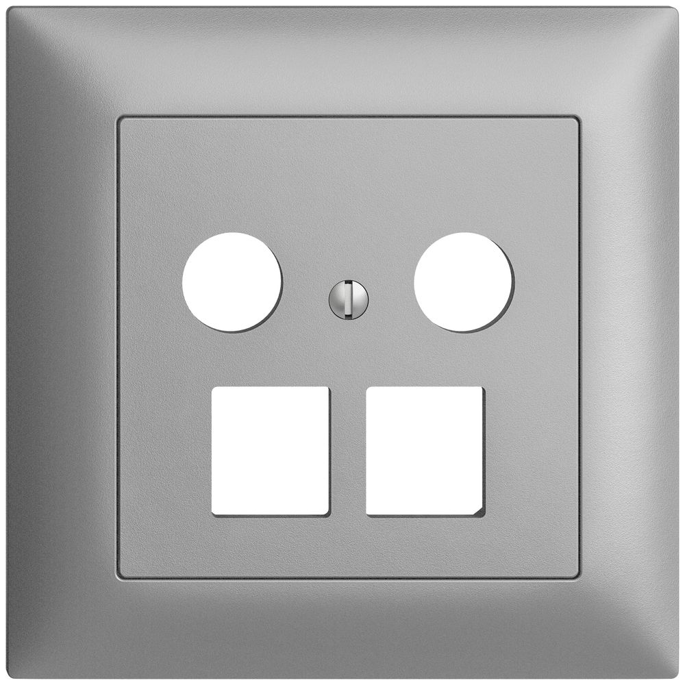 Kit d.recouvrement ENC Edue FMI, p.prise multimédia, p.2×RJ45 Keystone silver