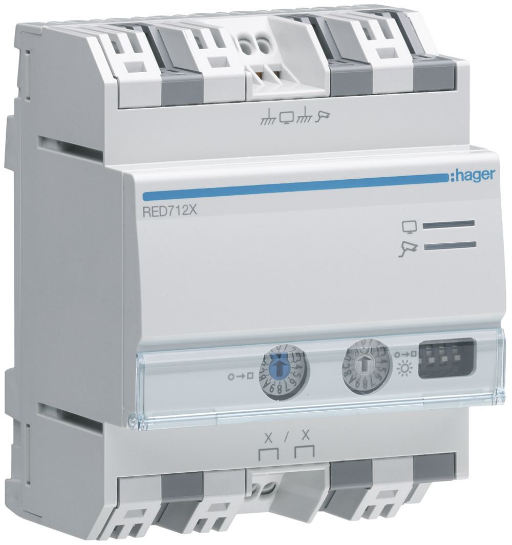 REG-Video-Umsetzer Hager RED712X 2-Draht, 75Ω-Signal