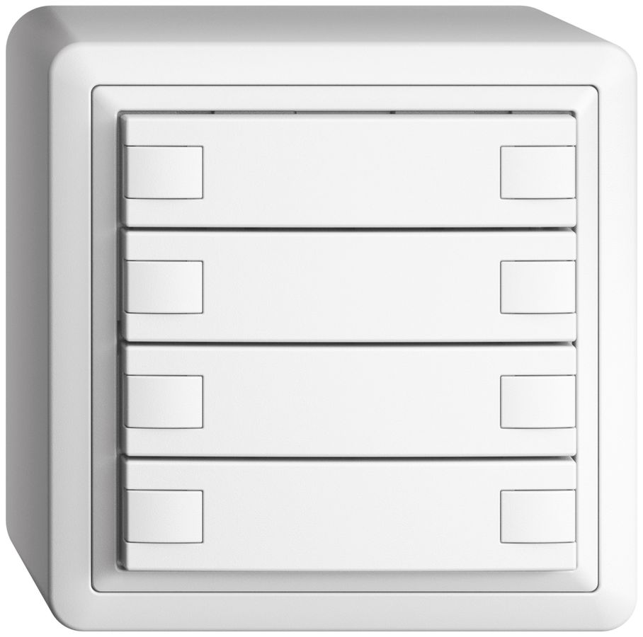 Poussoir univ. AP 4×2t EDIZIOdue blanc, sans LED