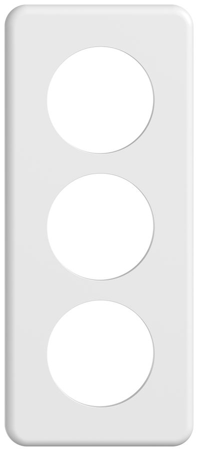 UP-Abdeckplatte STANDARDdue SNAPFIX® 3×1/1×3 3×Ø50 90×210mm ws