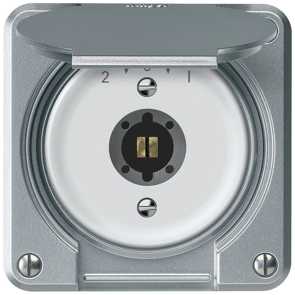 Contact pivotant à clé robusto 1P 2NO 2CO 20A 250V 86×86mm aluminium