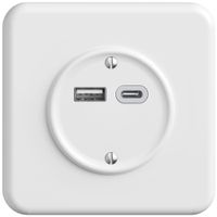 UP-Steckdose USB 18W Typ A + Typ C Feller STANDARDdue QMI 230V 3600mA weiss