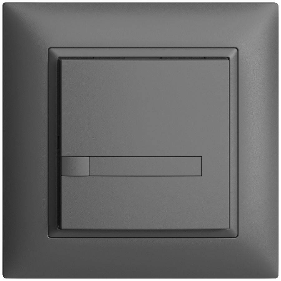 Poussoir ENC KNX 1× EDIZIOdue gris foncé RGB sans LED avec insert papier