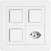 UP-Kombination EDIZIO.liv SNAPFIX® 2×2 156×156mm 3×Schema 3/1L+1×T13 weiss