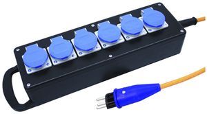 Steckdosenleiste STEBA Gummi T23 mit Kabel G-PUR 5m 6×T23 3×2.5mm²