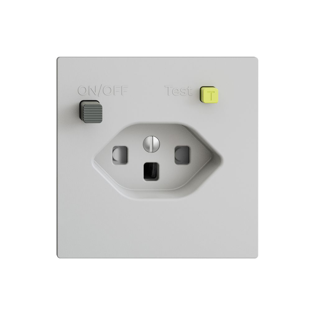 UP-Steckdose EDIZIOdue T23 FI 30mA F, shutter, hellgrau