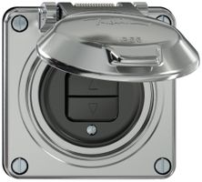 Storentaster ELEMENT 1P 2 Tasten mit Deckel aluminium