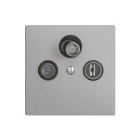 Stichdose SAT/TV DB52 EDIZIOdue silver mit IEC/F-Anschluss