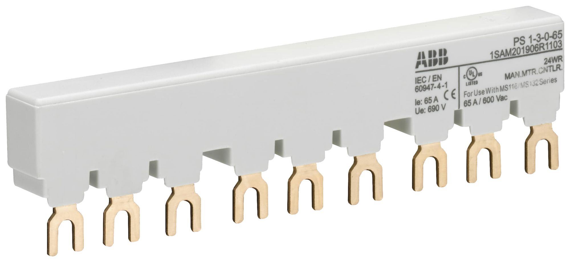 Kammschiene ABB PS1-3-0-65, für 3×MS116/MS132 3L 65A 131.5mm Schraub
