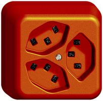 AP-Steckdose 3×T23 16A orange FH, mit Steckklemmen