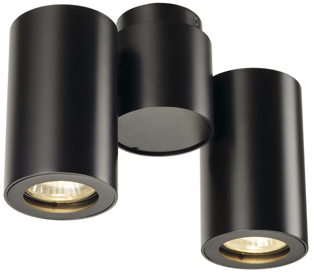 Decken-/Wandleuchte SLV ENOLA_B SPOT, 2×GU10 50W IP20 mattschwarz
