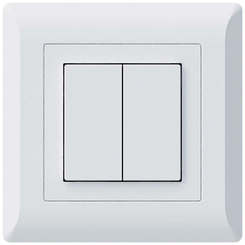 Poussoir KNX ENC Hager BA kallysto.line C double 92×92mm blanc