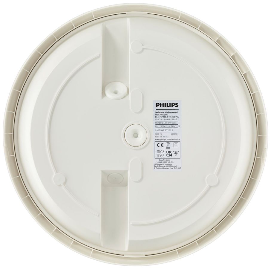 Plafonnier/applique LED Philips WL070V HF 17W 1700lm 830/840/860 IP65 Ø300 blanc