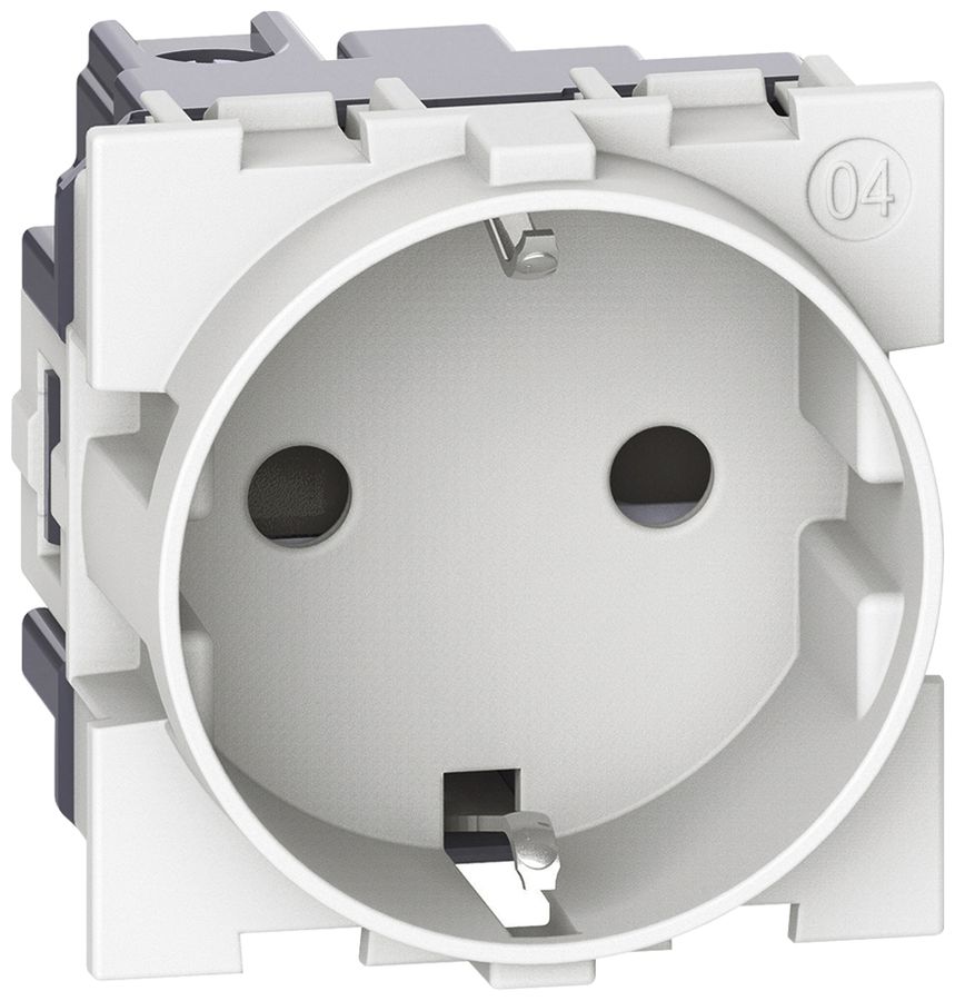 Steckdose Living Now Schuko mit Schraubklemmen 2 Module 16A weiss