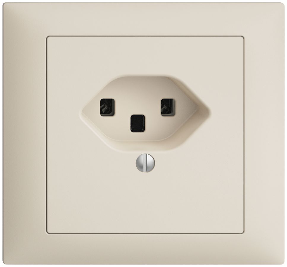 EB-Steckdose EDIZIOdue T23 16A crema, Schraubklemmen