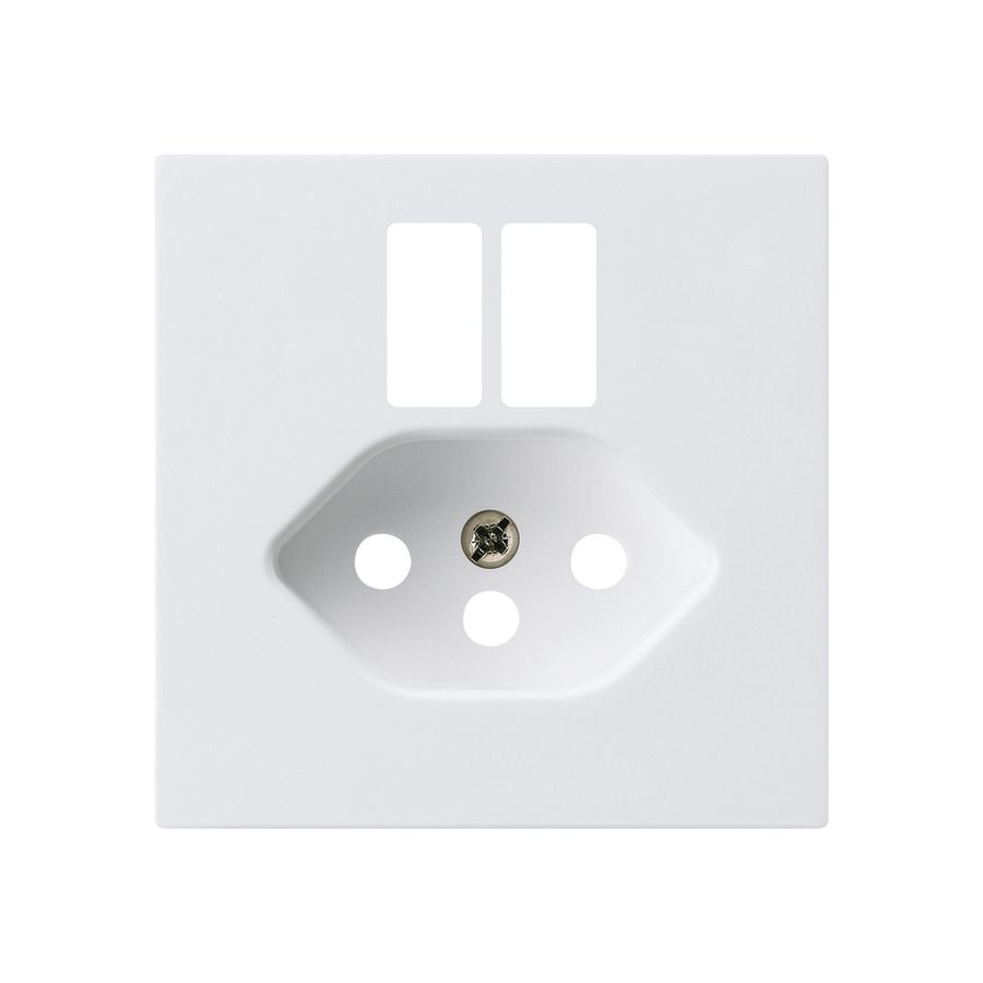 Frontplatte kallysto f.Steckdose 2×USB & T13 weiss