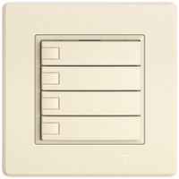 Pulsante universale INC EDIZIO.liv UNI SNAPFIX® s.LED 4× com.1T cr