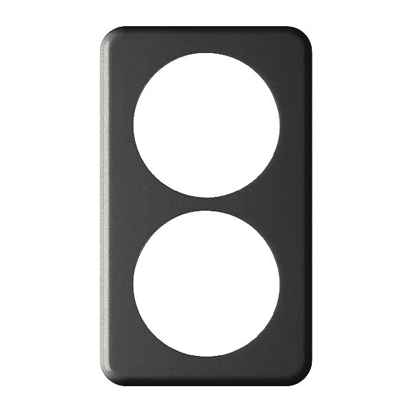 Abdeckplatte I-I 2×58/64mm schwarz