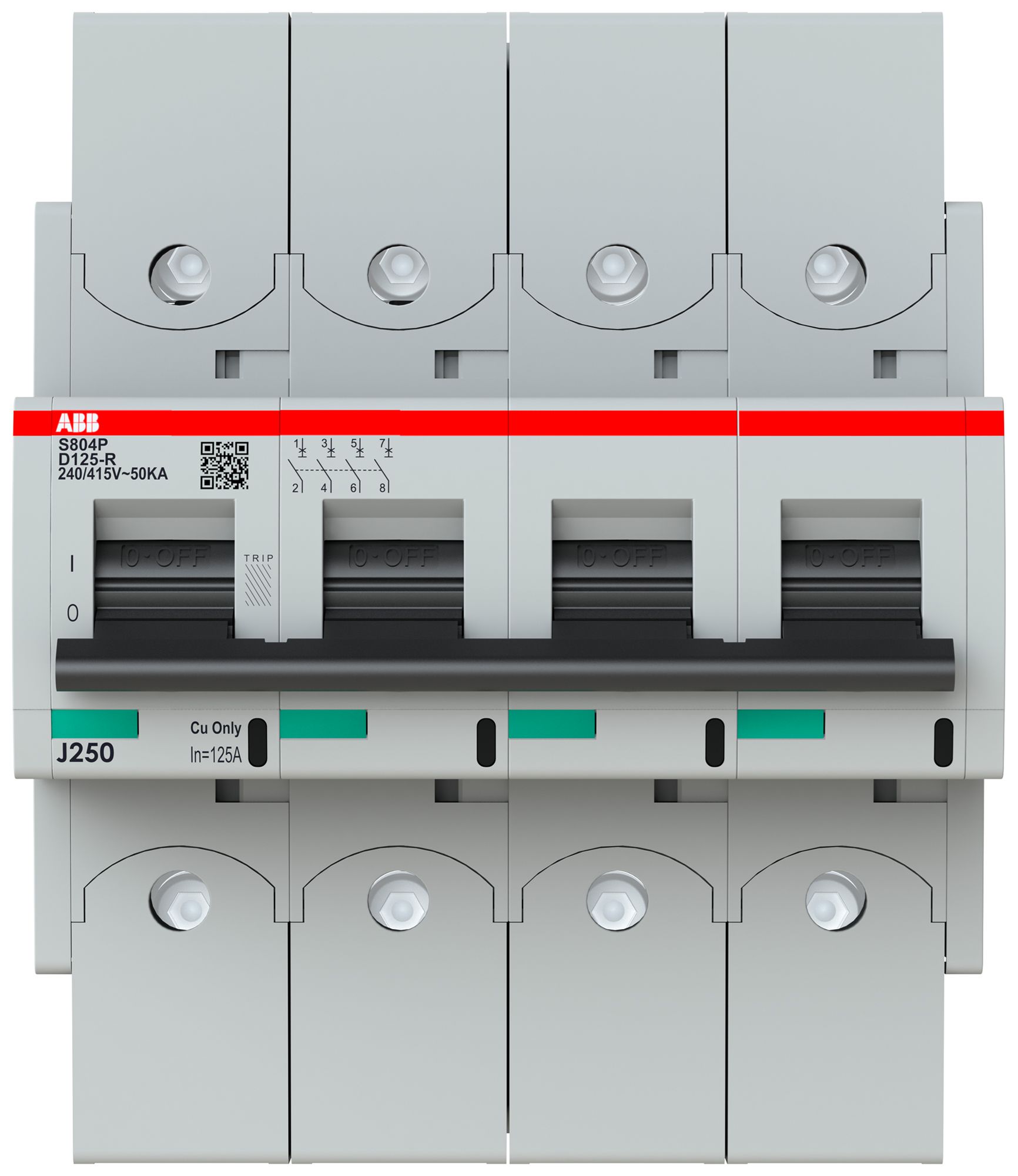 Leitungsschutzschalter ABB S804P-D125-R 4P 400V D-125A 50kA 6.5TE