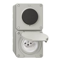 NAP-Kombination NEVO, Druckschalter Schema 3/1L + Steckdose Typ 13, lichtgrau