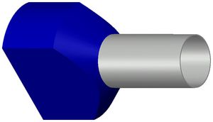 Embout de câble jumelé isolé 2×16mm² L=14mm type DIN bleu