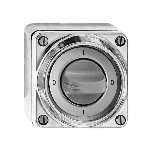 Drehschalter nass 2/2P Al naturm.Drehgriff