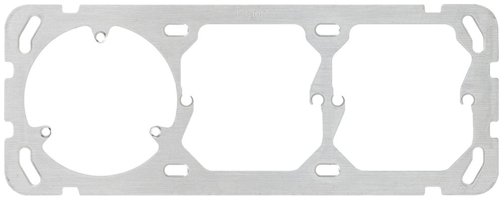 Plaque d.fixation HA grd.I-I-I horizontale 77×197mm 3-points+2×52mm aluminium