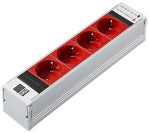 Stromverteiler Rittal DK 7856.240 250mm 4×SCHUKO 230V 16A rot