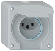 AP-Steckdose robusto 1×Typ 23 IP55 hellgrau