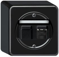 Scatola di raccordo AP origin RJ45 8(8) cat.6 obliquo schermate 88×88×54mm nero