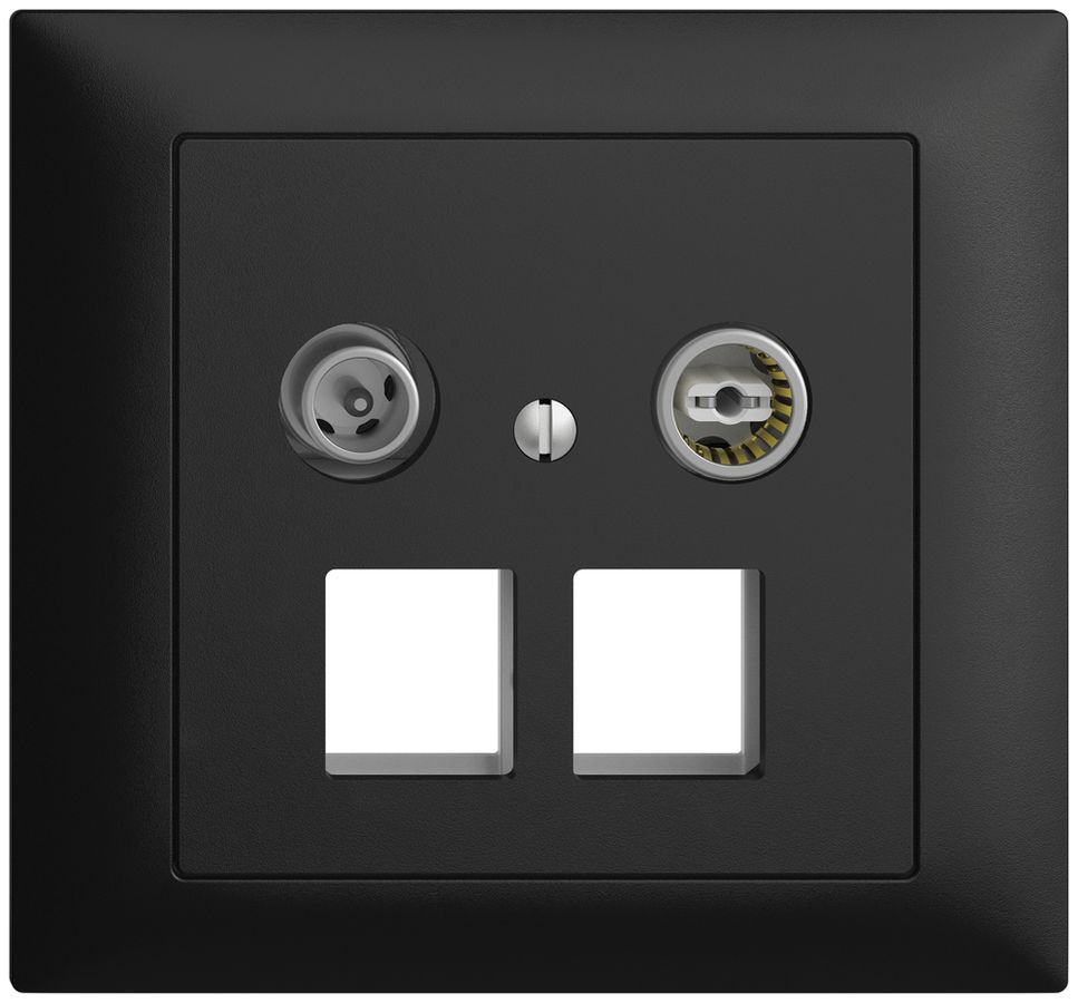 Prise multimédia 11dB INC Edue FKE, prise terminale/passage, 2×RJ45 Keystone no