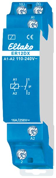Teleruttore AMD Eltako ER12DX 110…240V AC 1NO 16A 250V AC 1UM