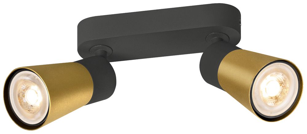 Spot SLV PURI 2.0 Cone CW GU10 2×6W REG 150×138mm nero/oro