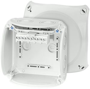 AP-Abzweigdose Hensel KF G mit Klemmen 5×4mm² grau