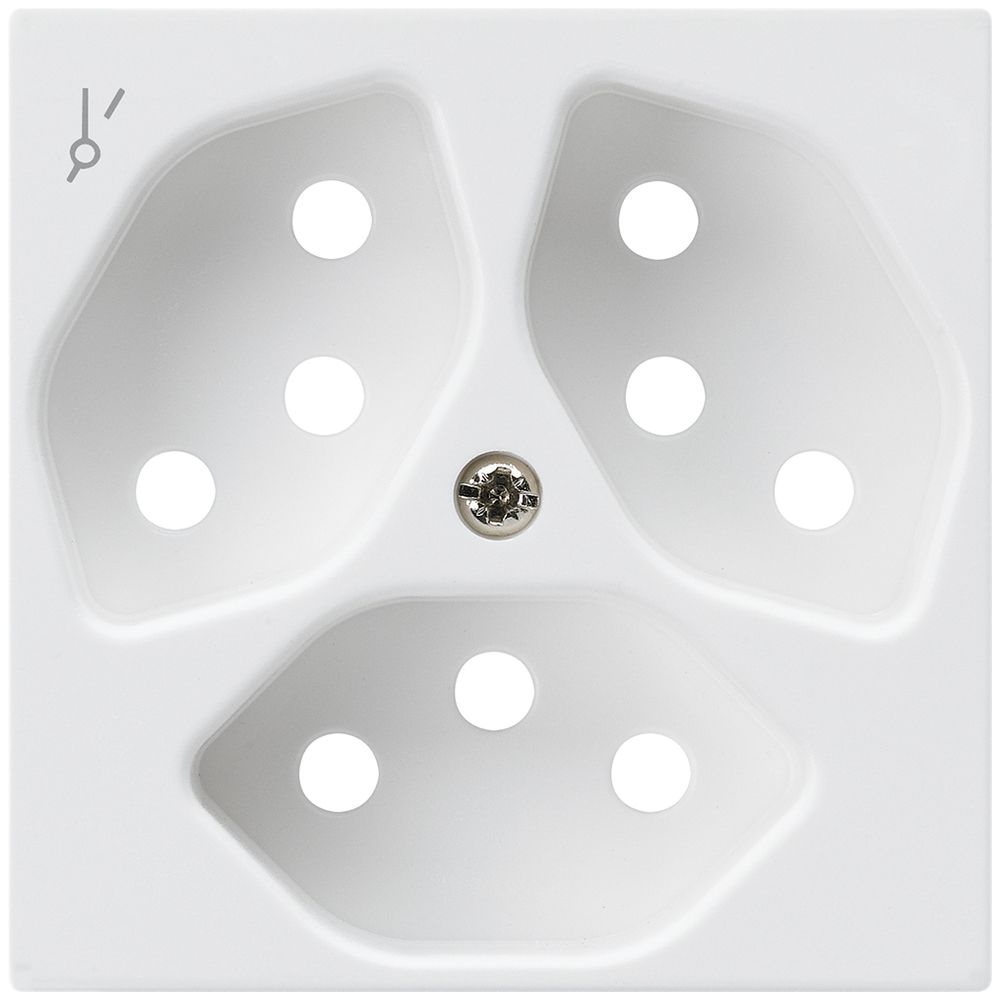 Plaque frontale kallysto 3×T13/1 60×60mm blanc pour prise 3×T13/1