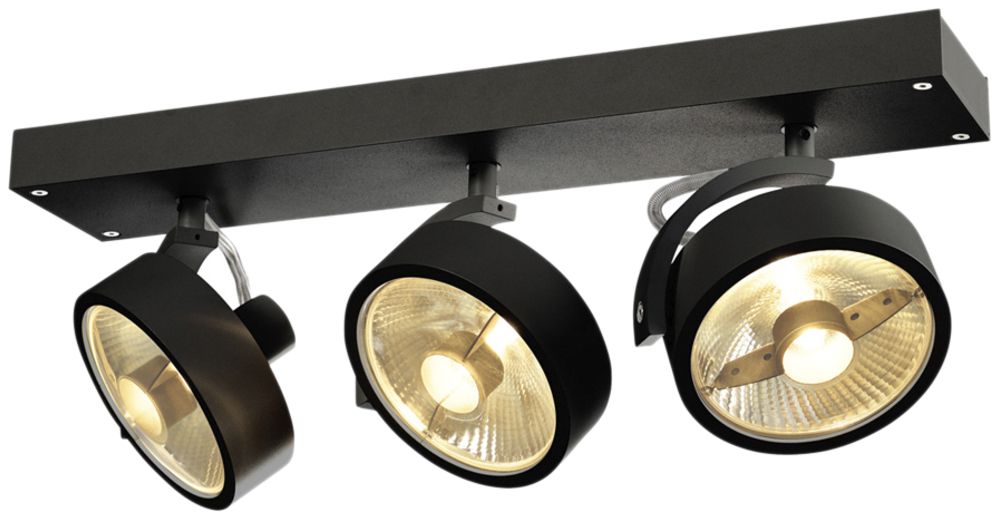 Decken-/Wandleuchte SLV KALU 3, GU10 IP20 schwarz